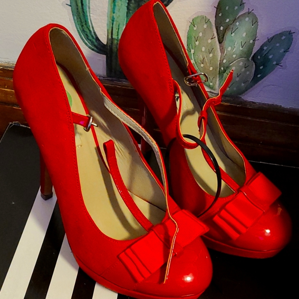 Red Platform Heels